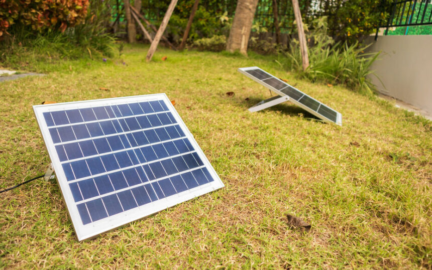 solar panel in the house garden